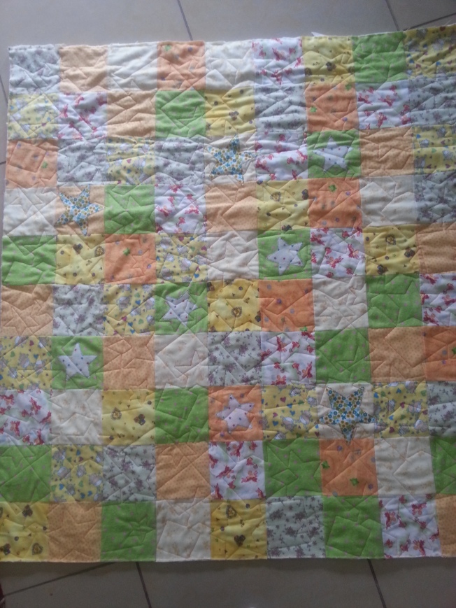 Baby flannel quilt with stars